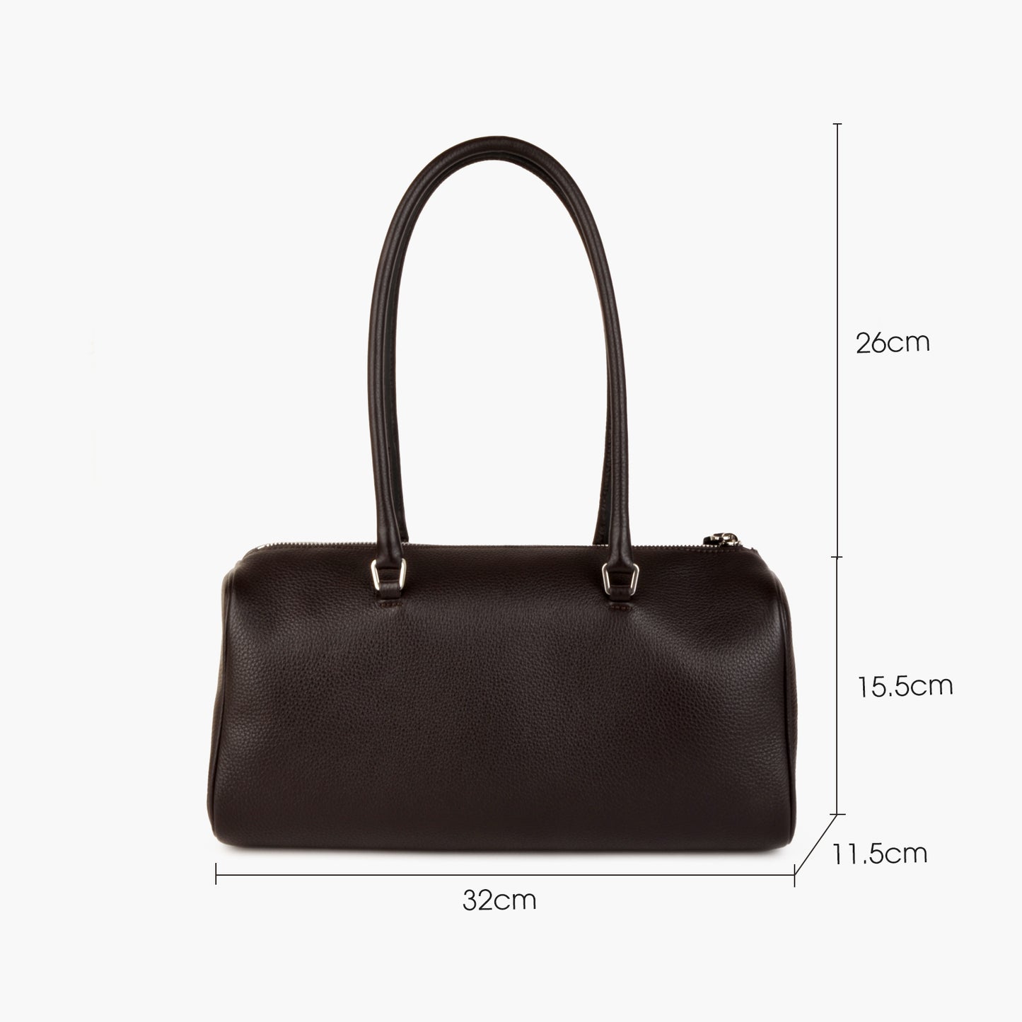 Donnain Premium Cowhide Coffee Boston Bag, Women's Versatile Single-Shoulder Handbag