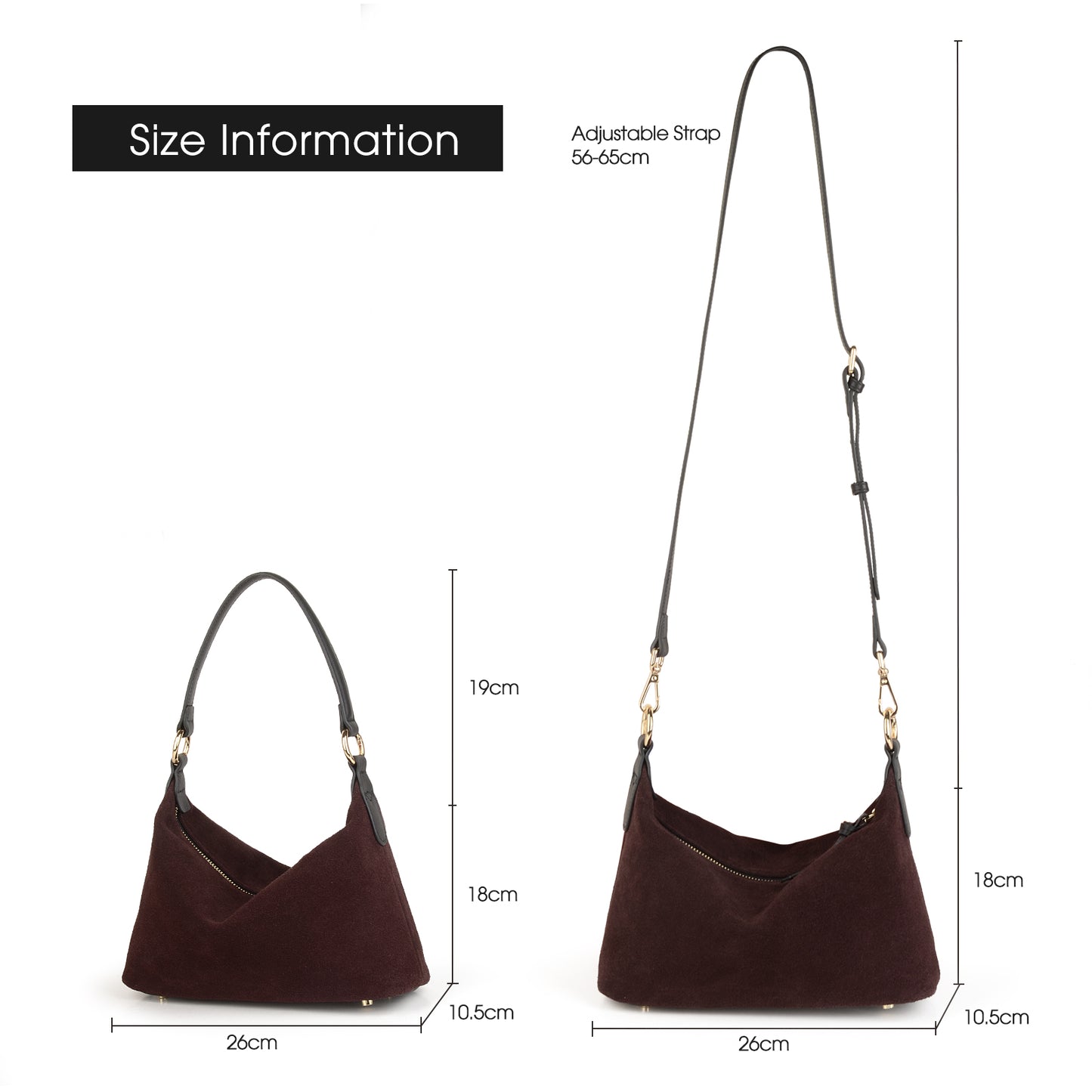 Slouchy Suede Crescent Hobo Bag for Women, Suede Trendy Shoulder Satchels Bag and Work Tote Bags for Women