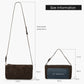 Coffee embossed suede mini handbag, women's simple adjustable shoulder strap crossbody bag