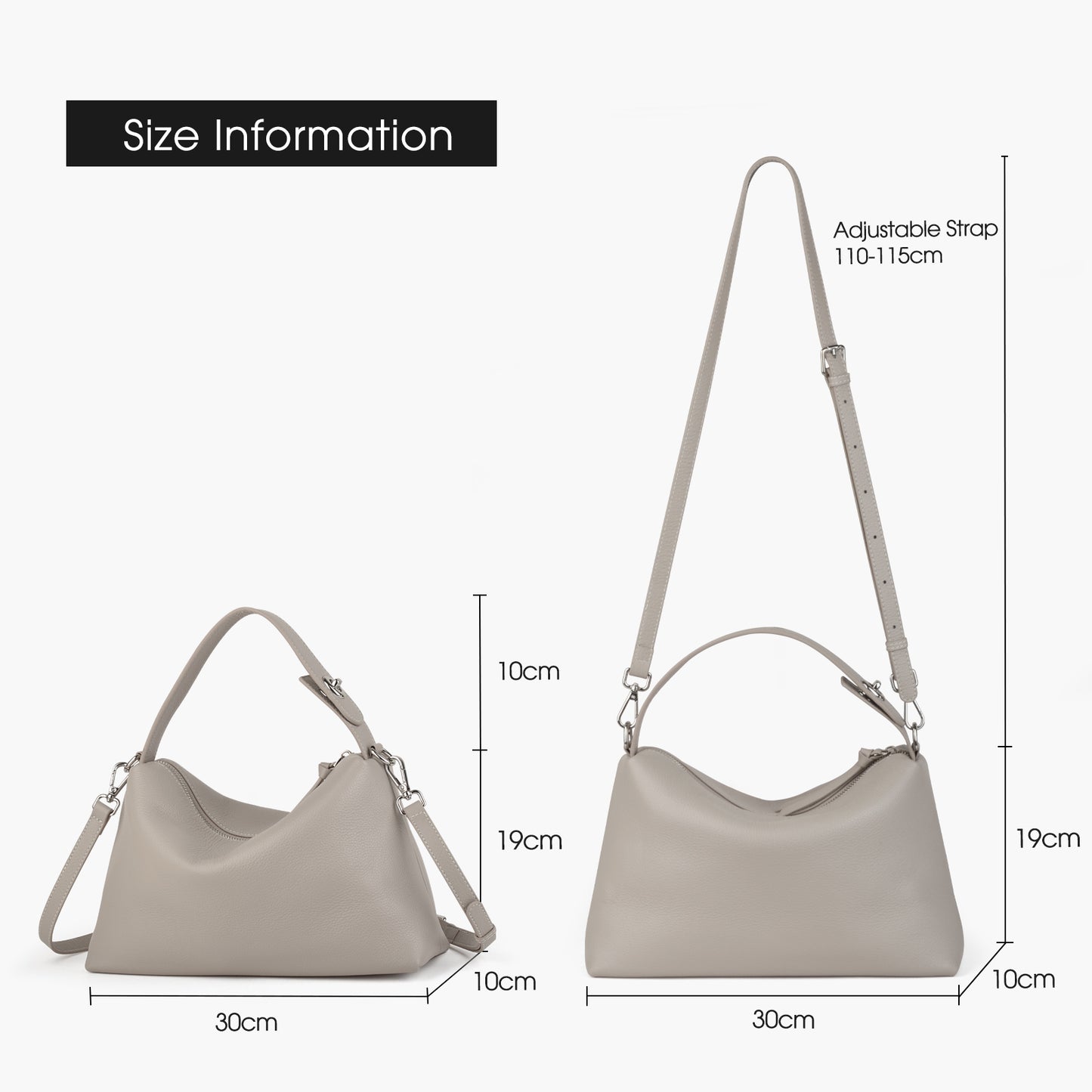High-end leather women's handbag and crossbody bag, simple and sophisticated, suitable for work and commuting