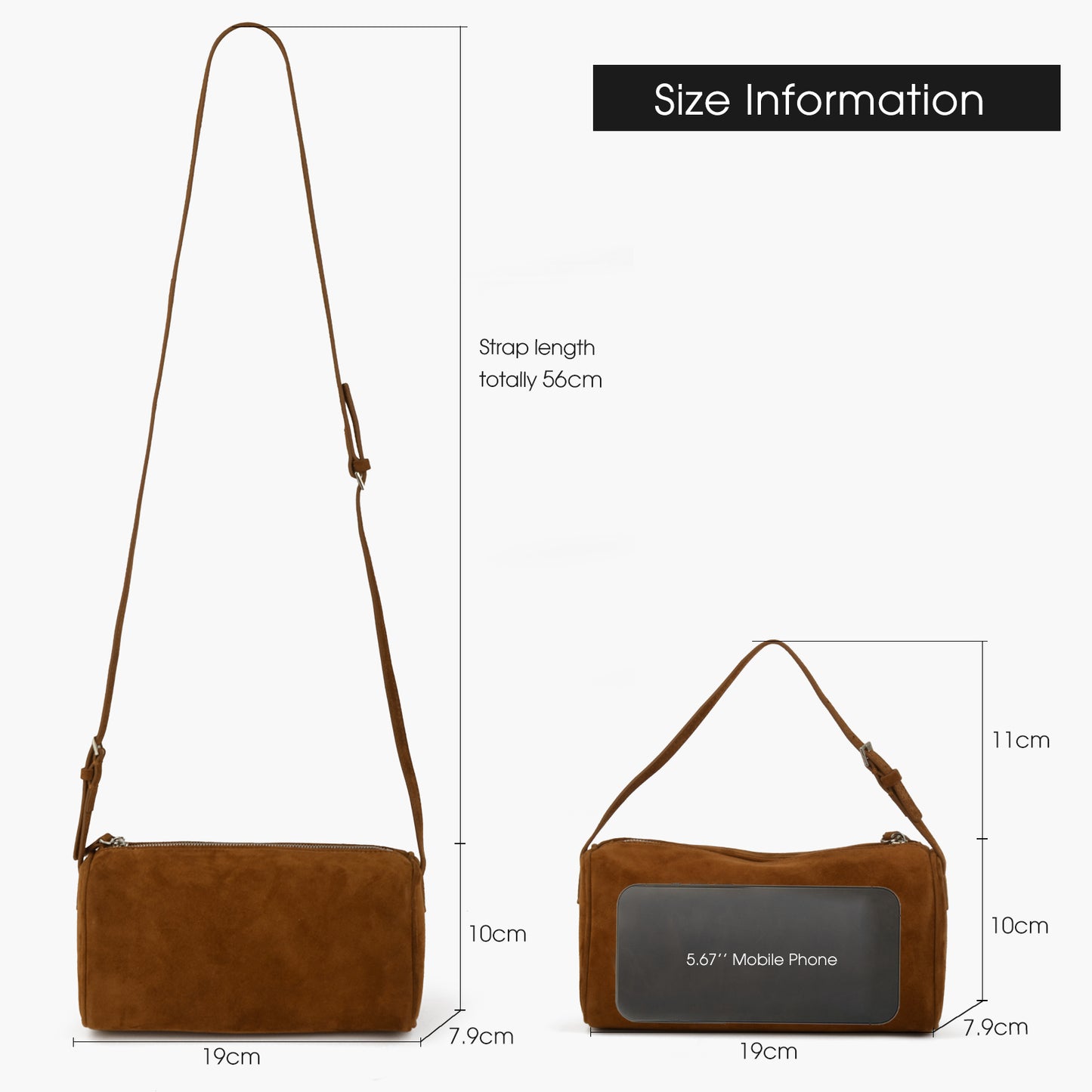 Donnain Suede Mini Handbag Fashionable Women's Crossbody Bag