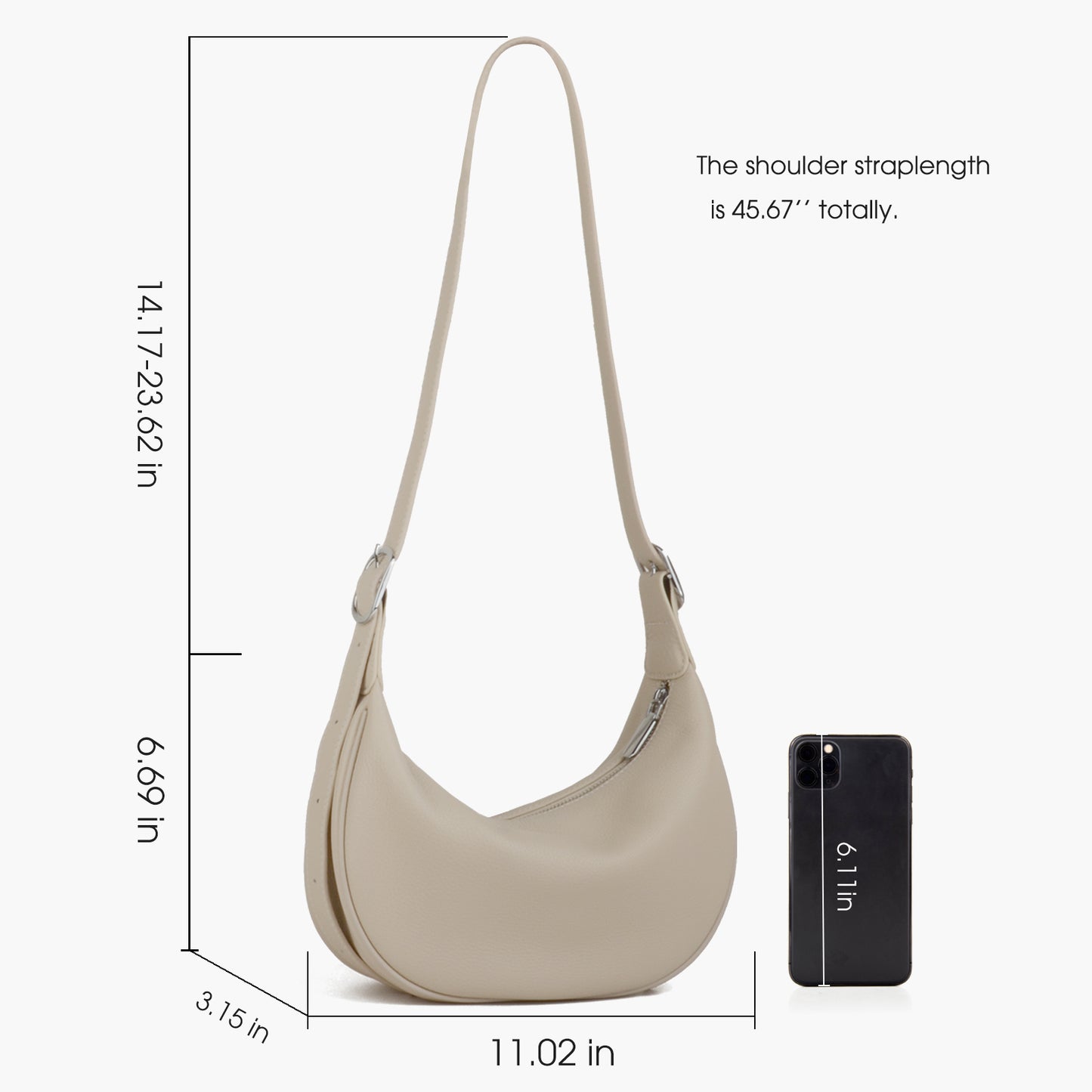 Beige Hobo Shoulder Bag