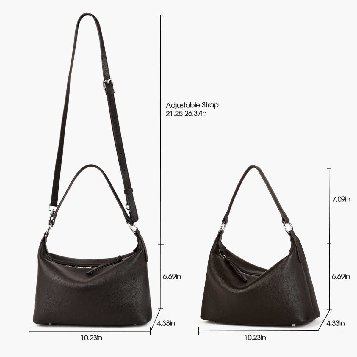 Leather Hobo Tote Bag