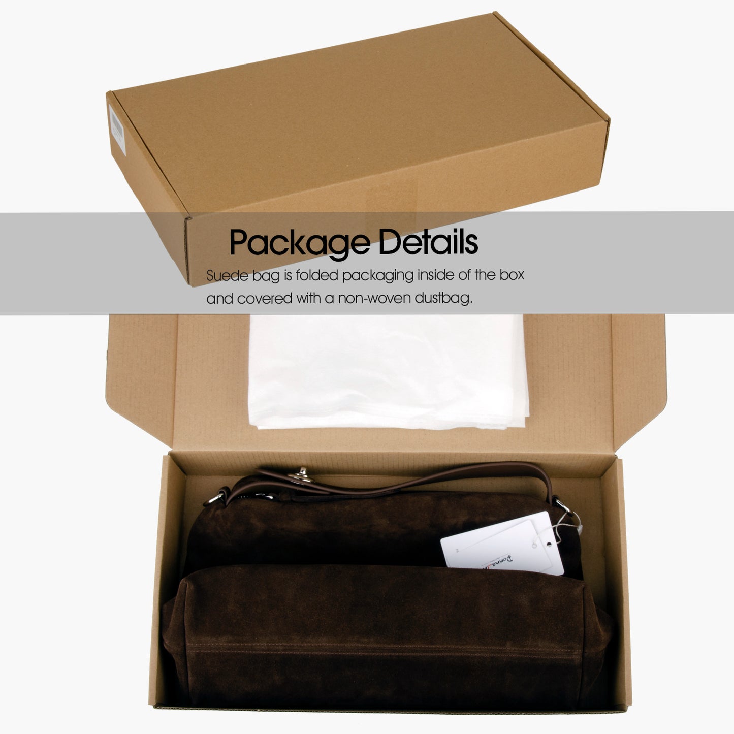 Coffee Suede Tote Handbag