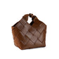 Woven Sheepskin Leather Large Size Basket Handbags Women