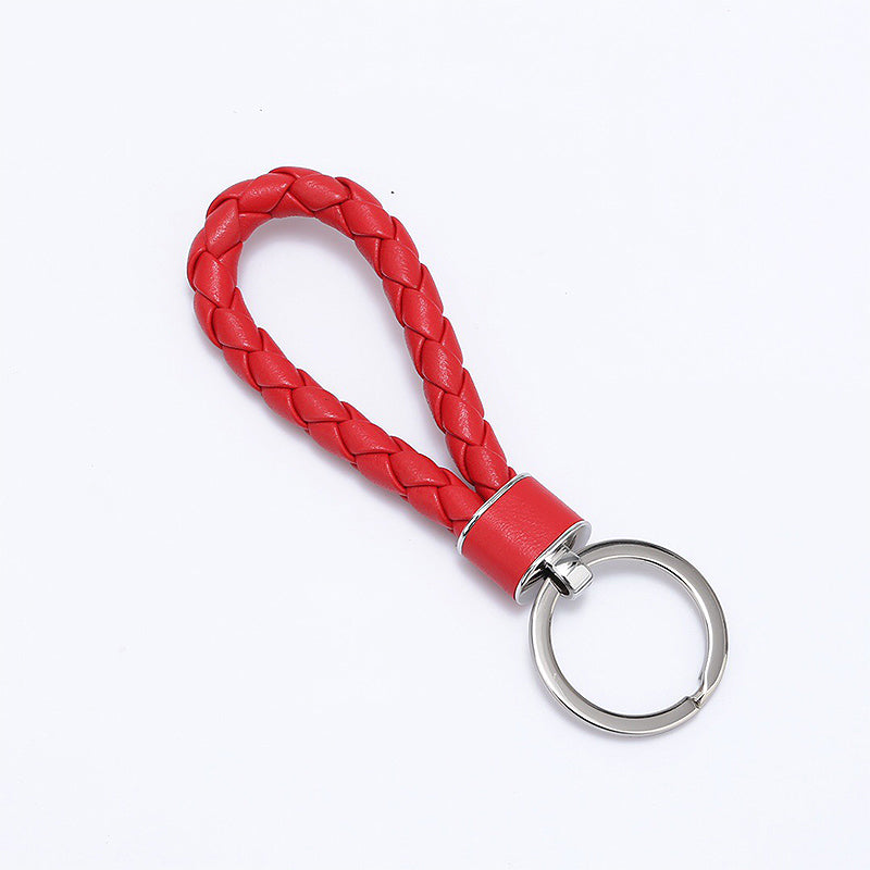 Colorful Woven Leather Key Chain