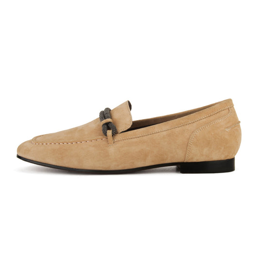 Luxury Suede Leather Flat Loafers For Women