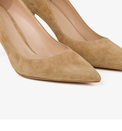 Natural Suede High Heel Shoes