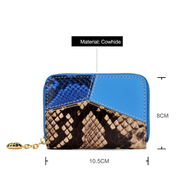 Patchwork Snake Pattern Calfskin Card Holder