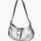 Stylish Silver Leather Crescent Women Bags