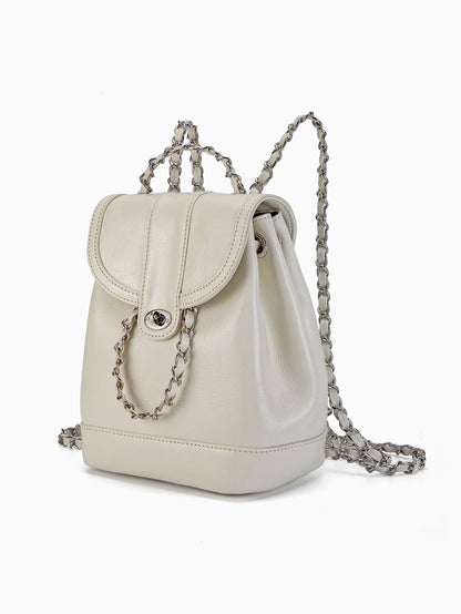 Mini Backpack with Metallic Chain