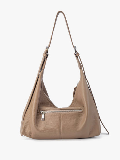 Apricot Soft Leather Shoulder Bags Women