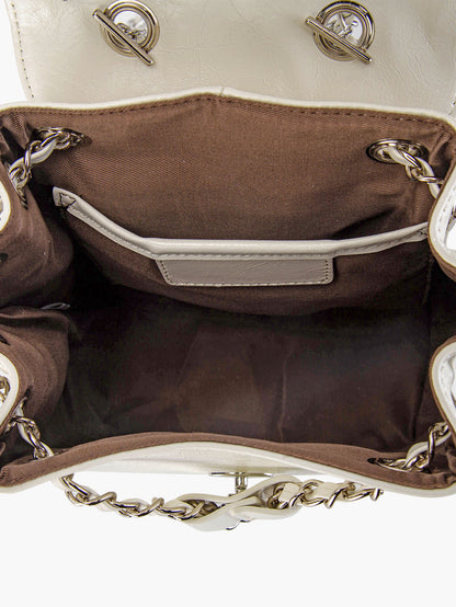 Mini Backpack with Metallic Chain