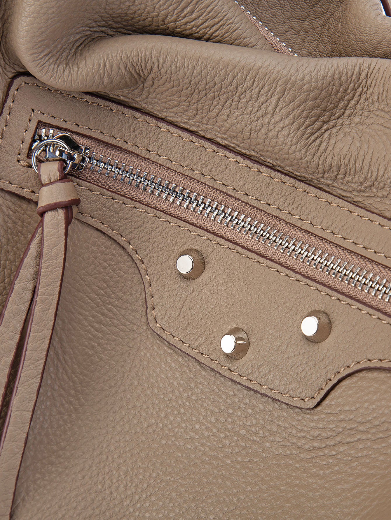 Khaki Genuine Leather Capacious Laptop Tote Bag