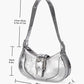 Stylish Silver Leather Crescent Women Bags