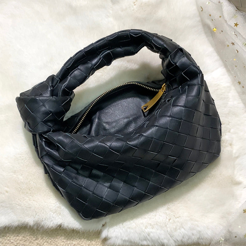 Natural Lambskin Intreccio Leather Woven Handbags Women