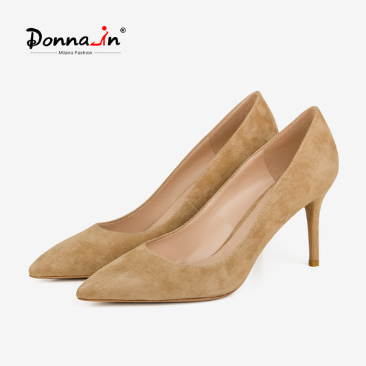 Natural Suede High Heel Shoes