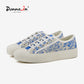 Blue Tiger Embroidery Flat Women sneakers