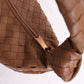Natural Sheepskin Plus Size Woven Design Shoulder Bag