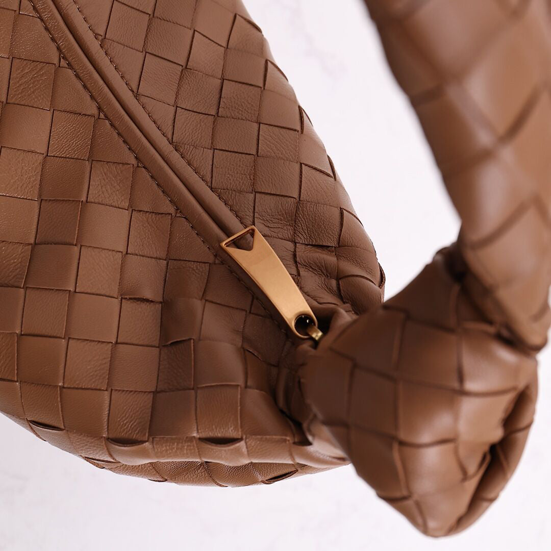 Natural Sheepskin Plus Size Woven Design Shoulder Bag