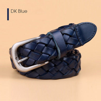 Weave Calfskin Fashion Women Belts