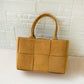 Natural Suede Leather Camel Tote Bag