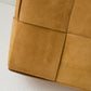 Natural Suede Leather Camel Tote Bag