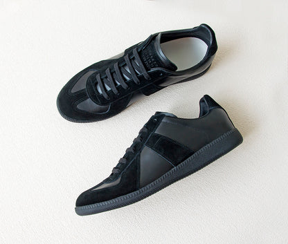 Handmade Black Minimalist Trainers Plus Size