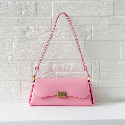 Pink Leather Shoulder Bag For Women