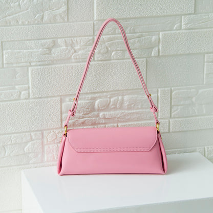 Pink Leather Shoulder Bag For Women