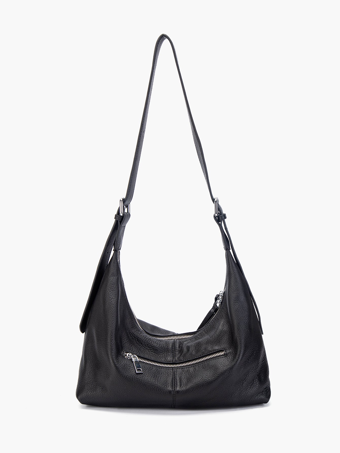 Black Soft Leather Casual Cross-body Bags Women