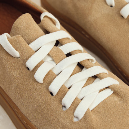Natural Cow Suede Casual Sneakers For Women