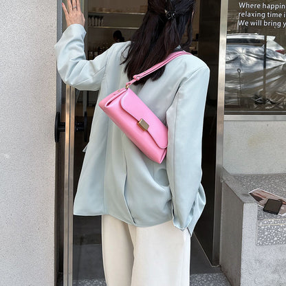 Pink Leather Shoulder Bag For Women