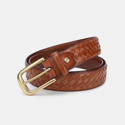 Handmade Weave Calfskin Waist Belts