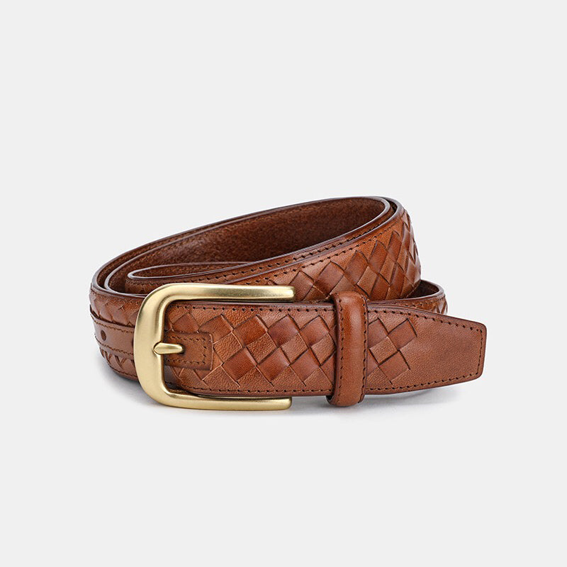 Handmade Weave Calfskin Waist Belts