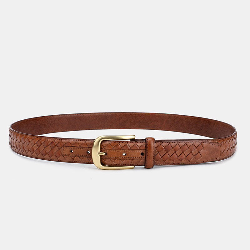 Handmade Weave Calfskin Waist Belts