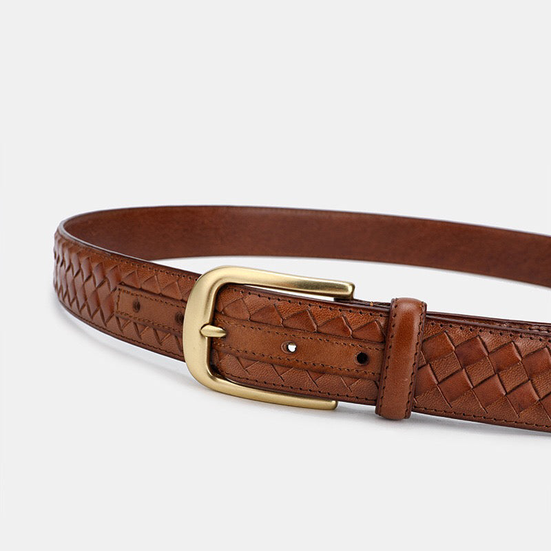 Handmade Weave Calfskin Waist Belts