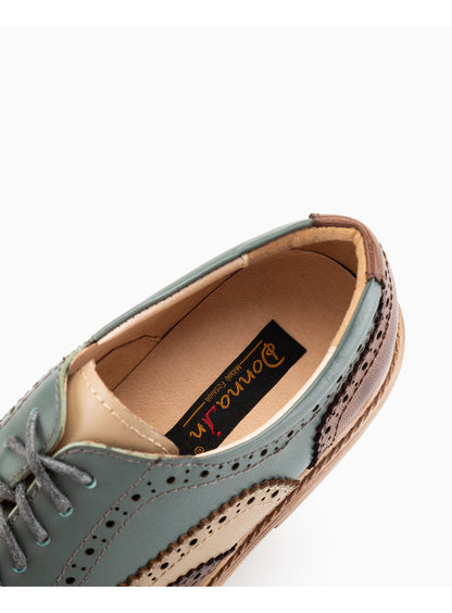 Mixed Color Brogue Oxford Women Shoes