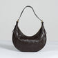 Weave Leather Half Moon Handbags
